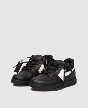 Off-White Чорні шкіряні кросівки Out Of Office M189C9L019