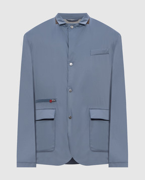 Kiton Блакитна куртка з логотипом UW2063V0830F