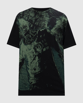 Maison Margiela MM6 Чорна футболка з принтом SH2GC0010S23588
