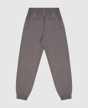 Balmain Дитячі сірі джогери з вовни з нашивкою логотипа BV6R80I02311214