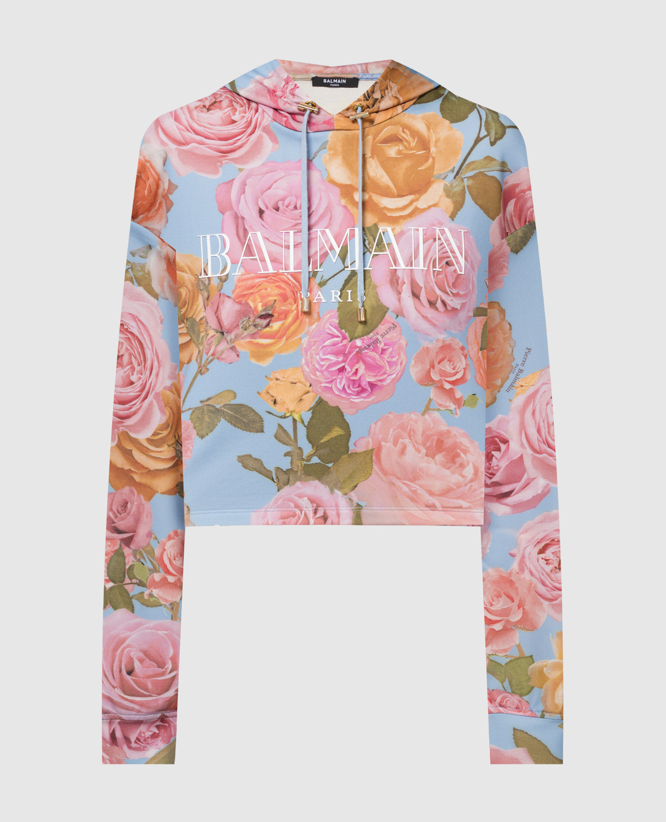 

Голубой худи с логотипом в принт Pastel Roses, Худи