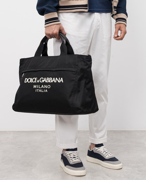 Dolce&Gabbana Чорна сумка-тоут з логотипом BM2125AG182