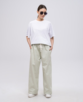 Maison Margiela MM6 Зелені штани з вишивкою логотипа S62KB0235S30653