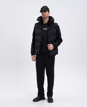 Moncler Чорна футболка з вишивкою логотипа K20918C0001289AUG