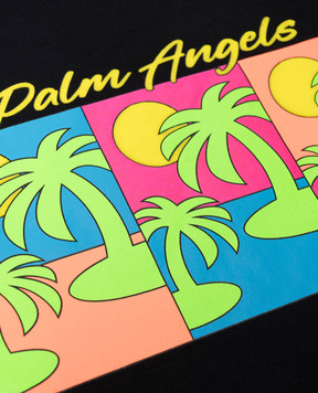Palm Angels Детская черная футболка с принтом логотипа PBAA003S25JER008412