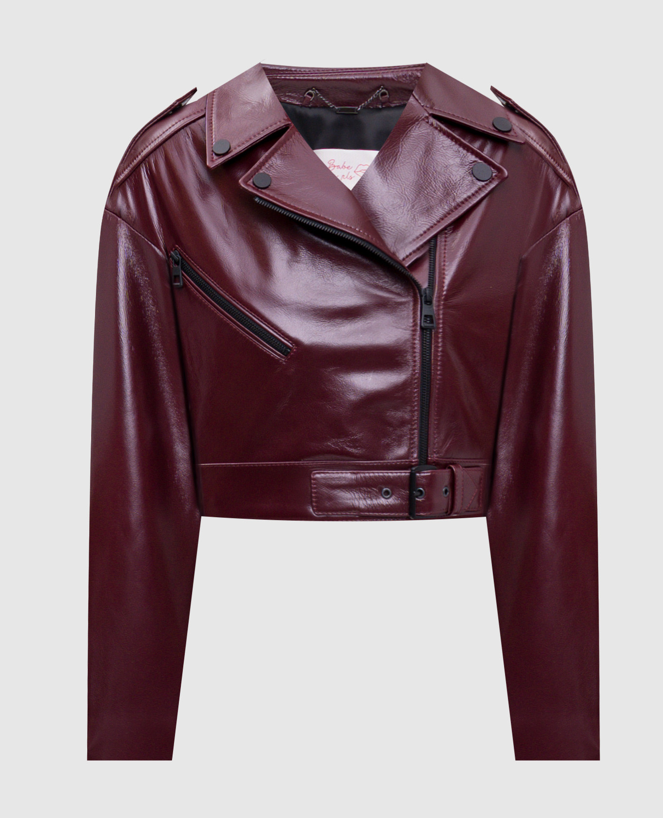 

Бордовая кожаная глянцевая косуха, Бордовый, Косухи