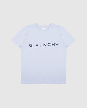 Givenchy Дитяча блакитна футболка з принтом логотипа H30343612