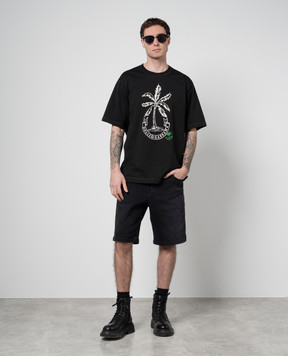 Dolce&Gabbana Чорна футболка з принтом banana tree G8PN9TG7K1V