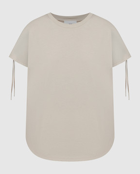Solotre Бежевая футболка с завязками M1B0158