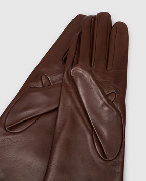 Sermoneta Gloves Коричневі шкіряні рукавички з ремінцем B304BT