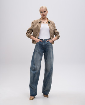 Versace Сині джинси мом з патчем логотипа 10196611A14295