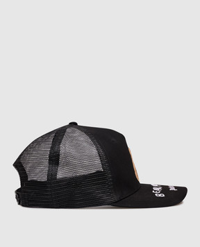 Palm Angels Чорна кепка з вишивкою Bear in mind PMLB068F25FAB001