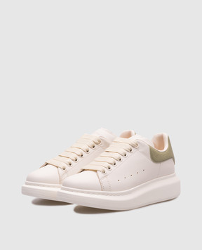 Alexander McQueen Білі шкіряні кросівки з логотипом 553770WIACX
