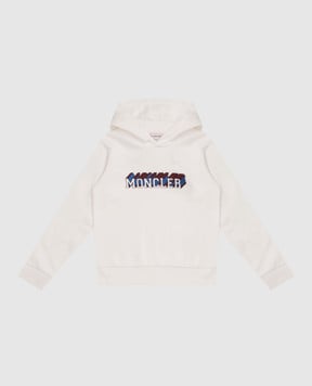 Moncler ENFANT Дитяче біле худі з принтом логотипа K29548G00012899PS1214