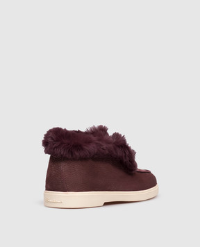 Santoni Фіолетові дезерти з нубуку на хутрі WUYA59712TISANTV
