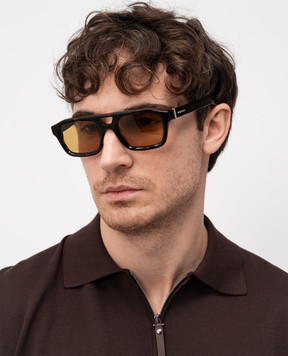 Alexander McQueen Коричневі сонцезахисні окуляри T-Bar 821704J0749
