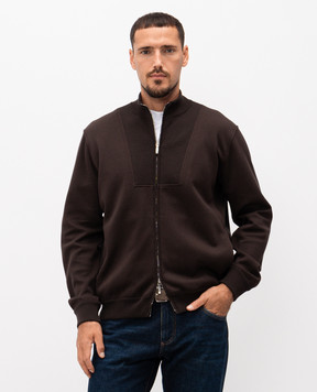 Loro Piana Коричнева спортивна куртка з шовком FAP7576
