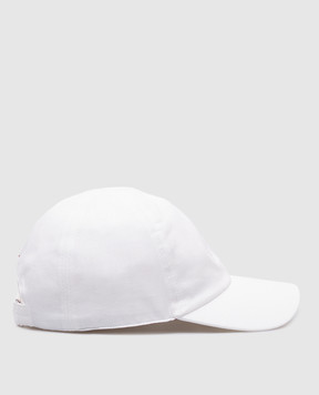 Loro Piana Біла кепка з льону з вишивкою логотипа FAN1081