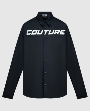 Versace Jeans Couture Чорна сорочка з принтом логотипа 76GALY10N0132