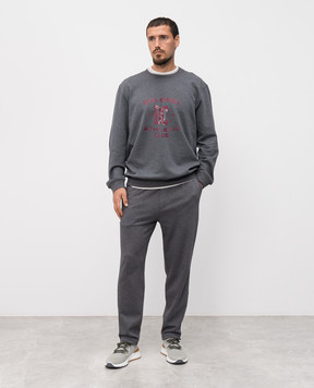 Brunello Cucinelli Серая футболка с шелком MH8367427