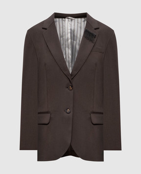 Brunello Cucinelli Коричневий жакет з вовни MG5137512P