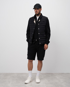 Brunello Cucinelli Черная спортивная куртка с кашемиром и шелком. MM8319072G