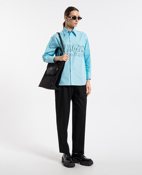Maison Margiela MM6 Блакитна сорочка з принтом логотипа S52DT0047M35152