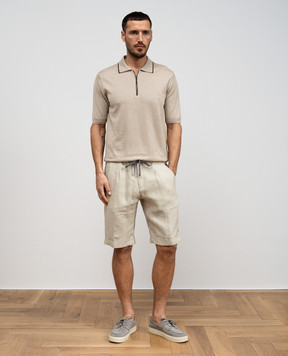 Cashmere&Whiskey Бежевое поло с леном MU9952318455R