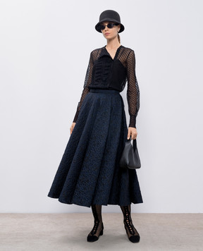 Christian Dior Чорна блуза з сітки з рюшами 111B59A8505