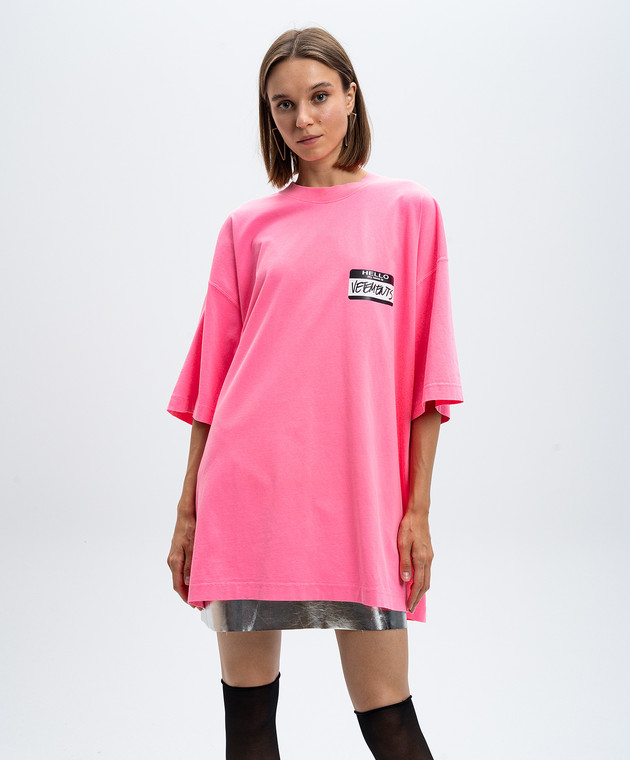 Vetements Розовая футболка с логотипом UA65TR110P изображение 3