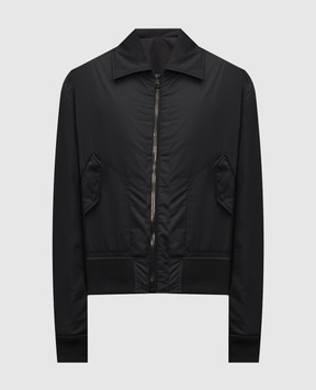 Balmain Чорна куртка з принтом логотипа FH1TFA50XL24