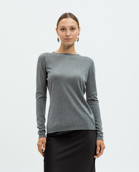 Twinset Серый джемпер из шелка и кашемира. 242TP3680