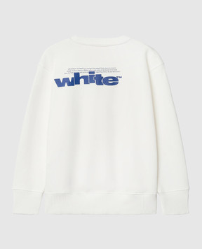 Off-White Дитячий білий світшот з принтом логотипа OBBA001S25FLE002