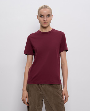 Brunello Cucinelli Бордова футболка з ланцюжком моніль MPT81BI100