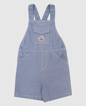 Moncler ENFANT Дитячий блакитний комбінезон з нашивкою логотипа K19512G00001596RS