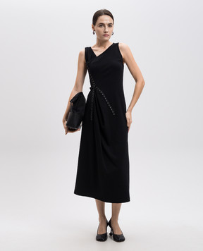 Maison Margiela MM6 Чорна сукня міді з гачками S52CT0786M20054
