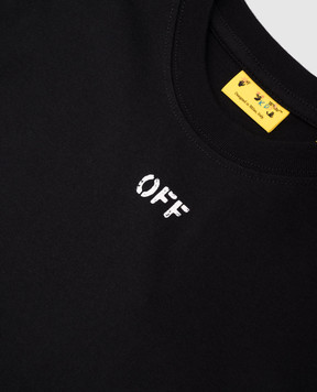 Off-White Дитяча чорна футболка з принтом Off OBAA002C99JER004