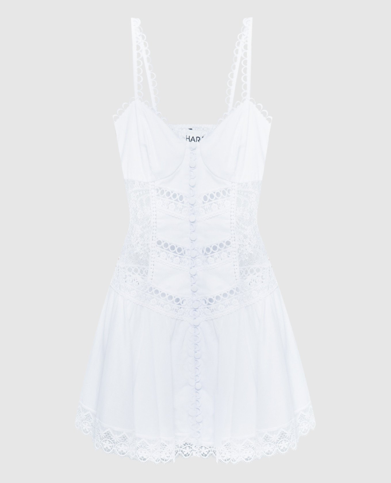 Белое платье-рубашка Terely с кружевом