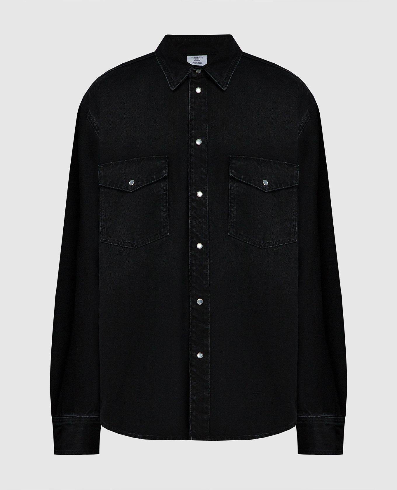 

Черная джинсовая рубашка, Черный, Рубашки