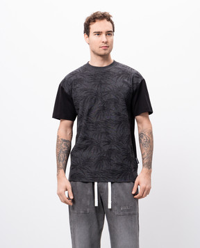 Palm Angels Черная футболка в узор PMAA001S25FAB001