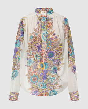 Etro Бежева блуза у квітковий візерунок WRIA000699SA580