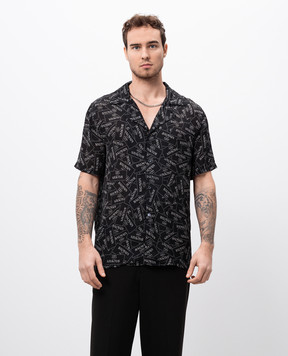 Balmain Черная рубашка в принт логотипа EH1HN070VH56