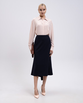 Victoria Beckham Синя спідниця міді з вовною 1325WSK006591C