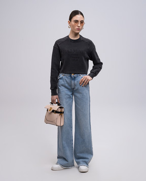 Balmain Серый свитшот с вышивкой логотипа EF1JO076BC96
