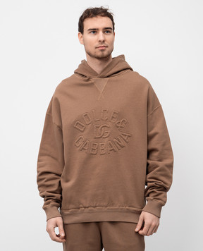 Dolce&Gabbana Бежевые худи с фактурным логотипом G9BNLZG7O2P
