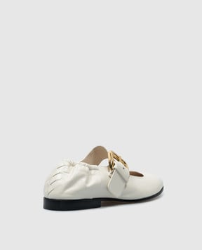 Bottega Veneta Белые кожаные балетки Mary-Jane 796622V4R30