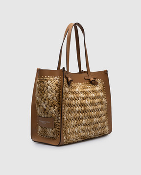 Gianni Chiarini Бежевая плетеная сумка-тоут. BS11710COMMTSCY