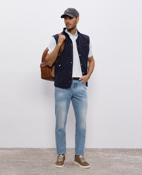 Brunello Cucinelli Блакитні джинси з ефектом потертості M241PD3210