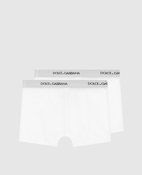 Dolce&Gabbana Дитячий набір білих трусів-боксерів з логотипом L4J701ON00G