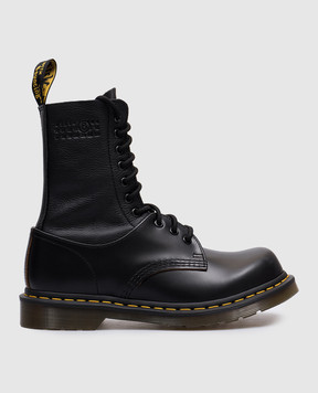 Maison Margiela MM6 Черные кожаные ботинки MM6 x Dr. Martens 1460 S66WU0126P8030